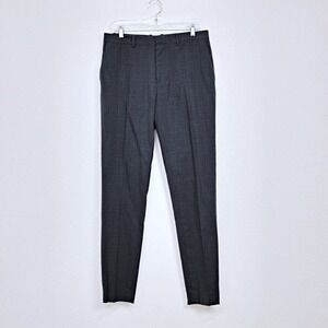 Theory Wool Plaid High Waist Skinny Pants Black Blue Women 33